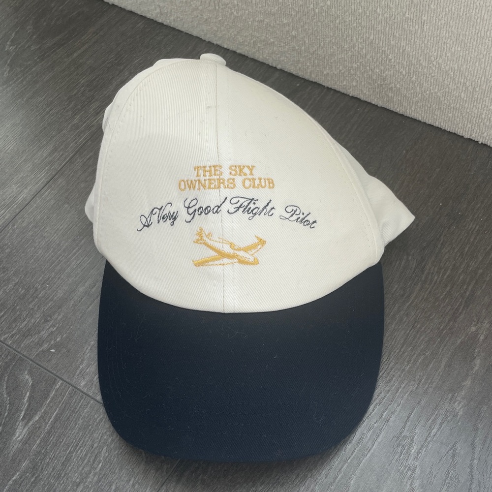 White and Black Embroidered Cap